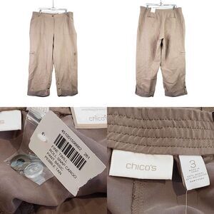 Chico's Pebble Tan Cargo Pants